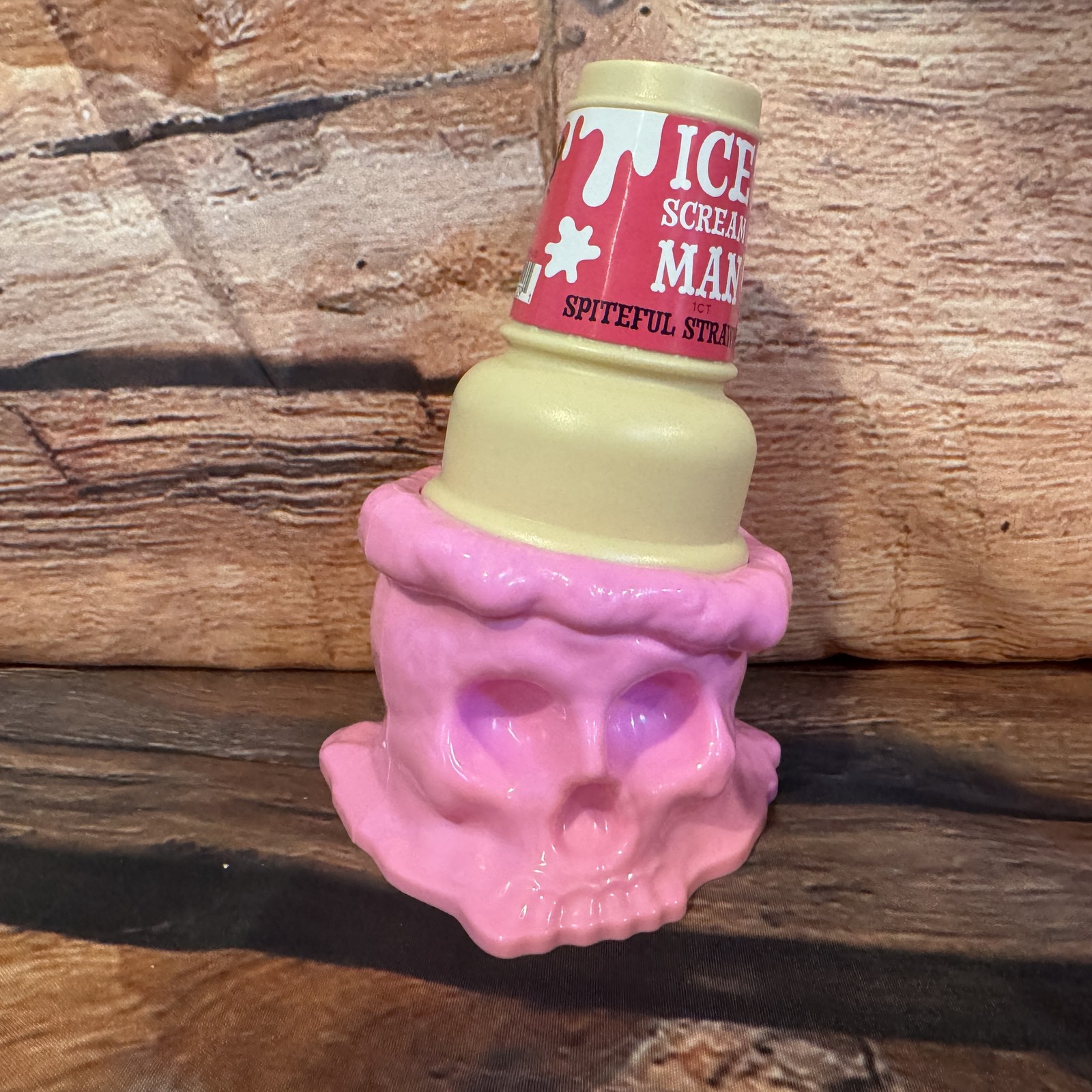 Ice Scream Man Spiteful Strawberry Skull Ice Cream Cone Candy Holder Prop 2024