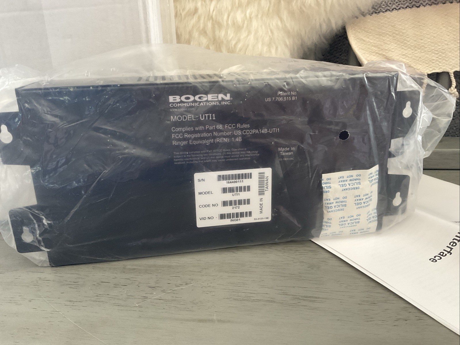 New Bogen Communications UTI1 Universal Paging Telephone Systems Interface