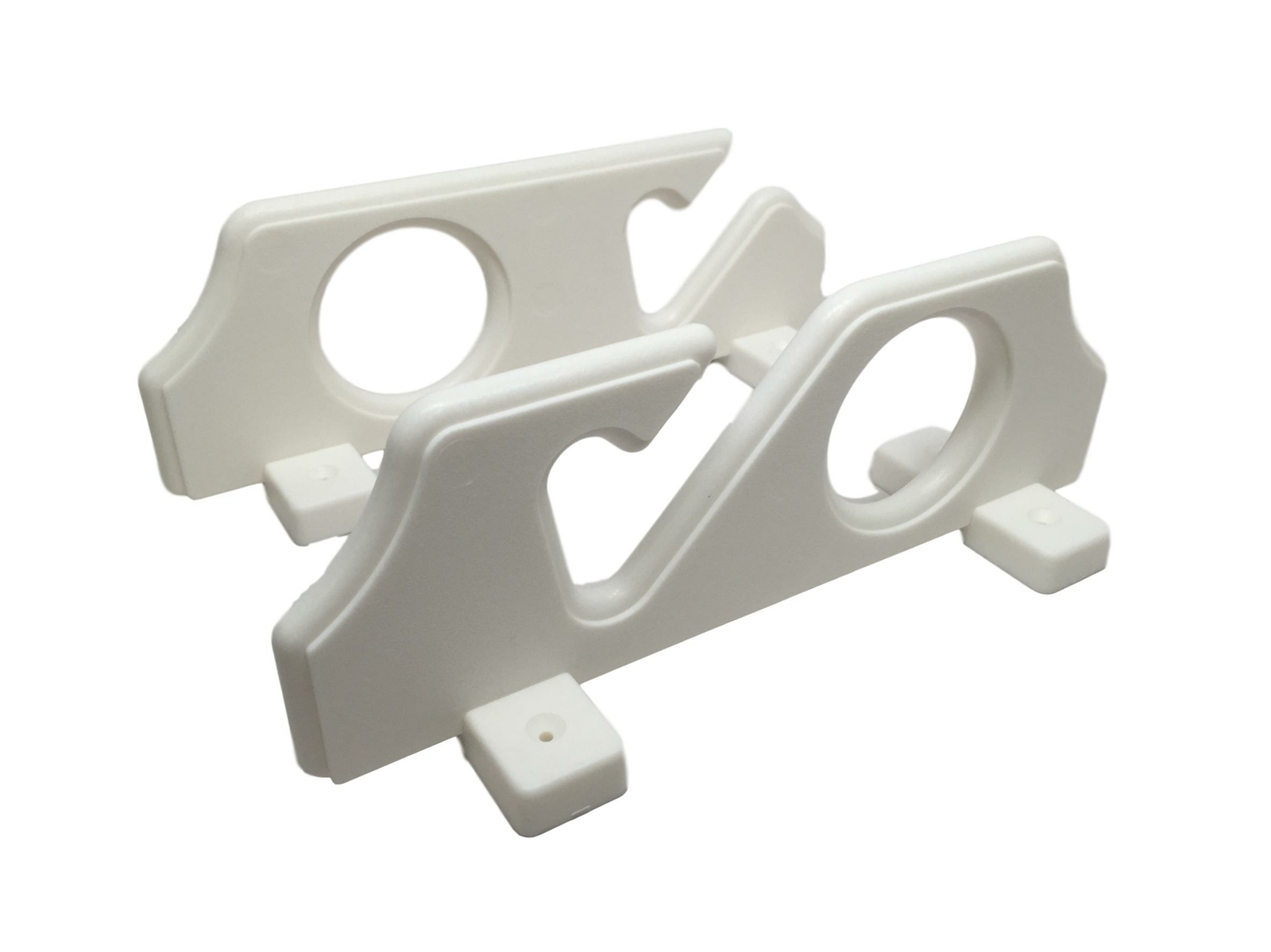 Pactrade Marine Boat Pair Of White Poly Rod Racks 2 Rod UV Stabilized PE W/ SS