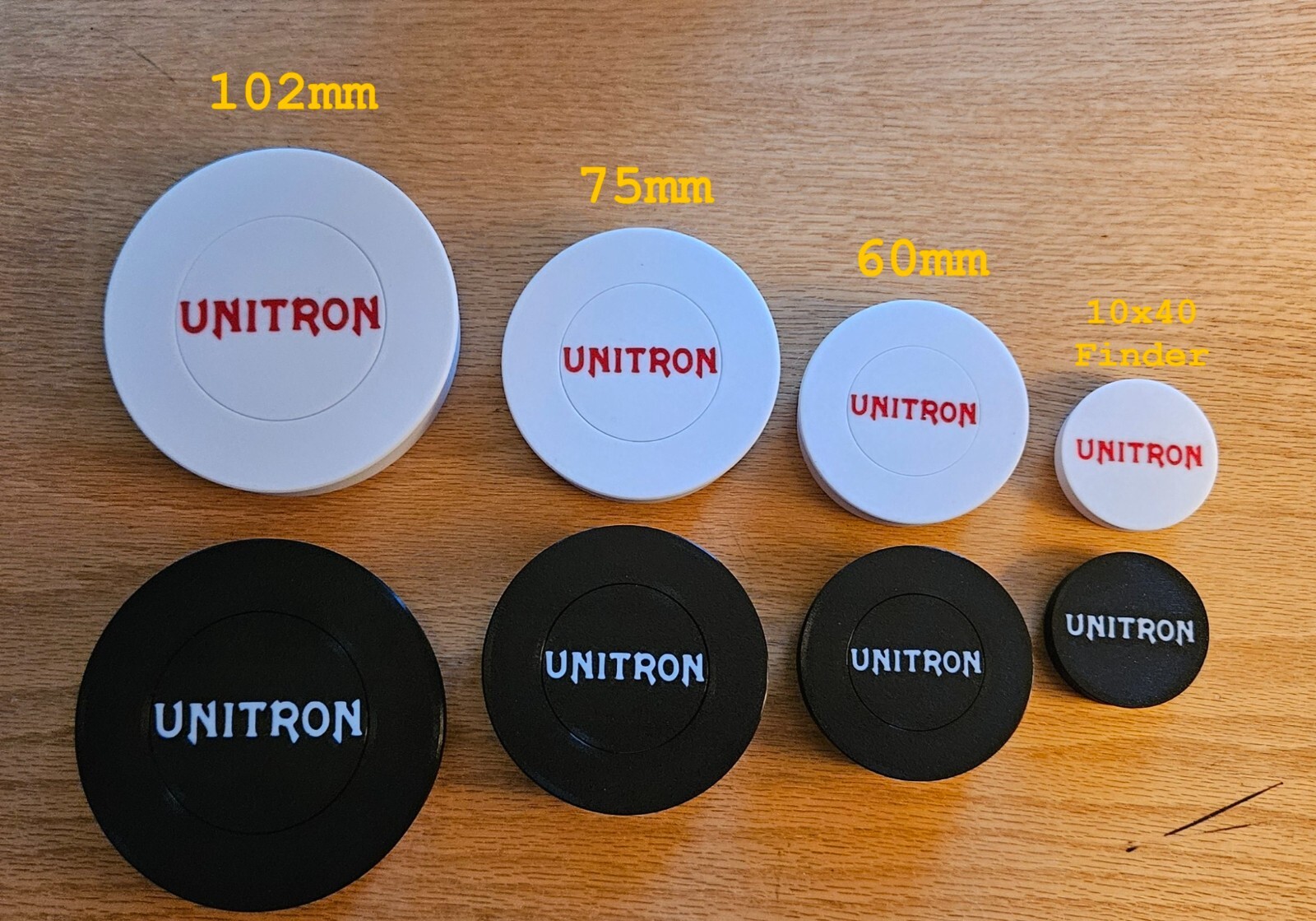 Unitron Replica Dust Caps/Lens Covers (102mm, 75mm, 60mm, 10x40)