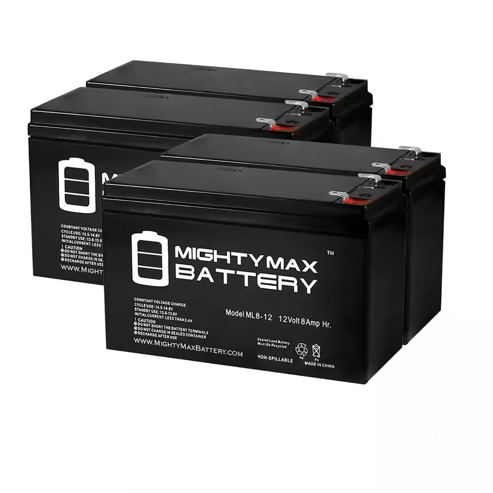 12-Volt 8Ah Compatible Battery for APC Back-Ups 600, BP600 UPS - 4 Pack