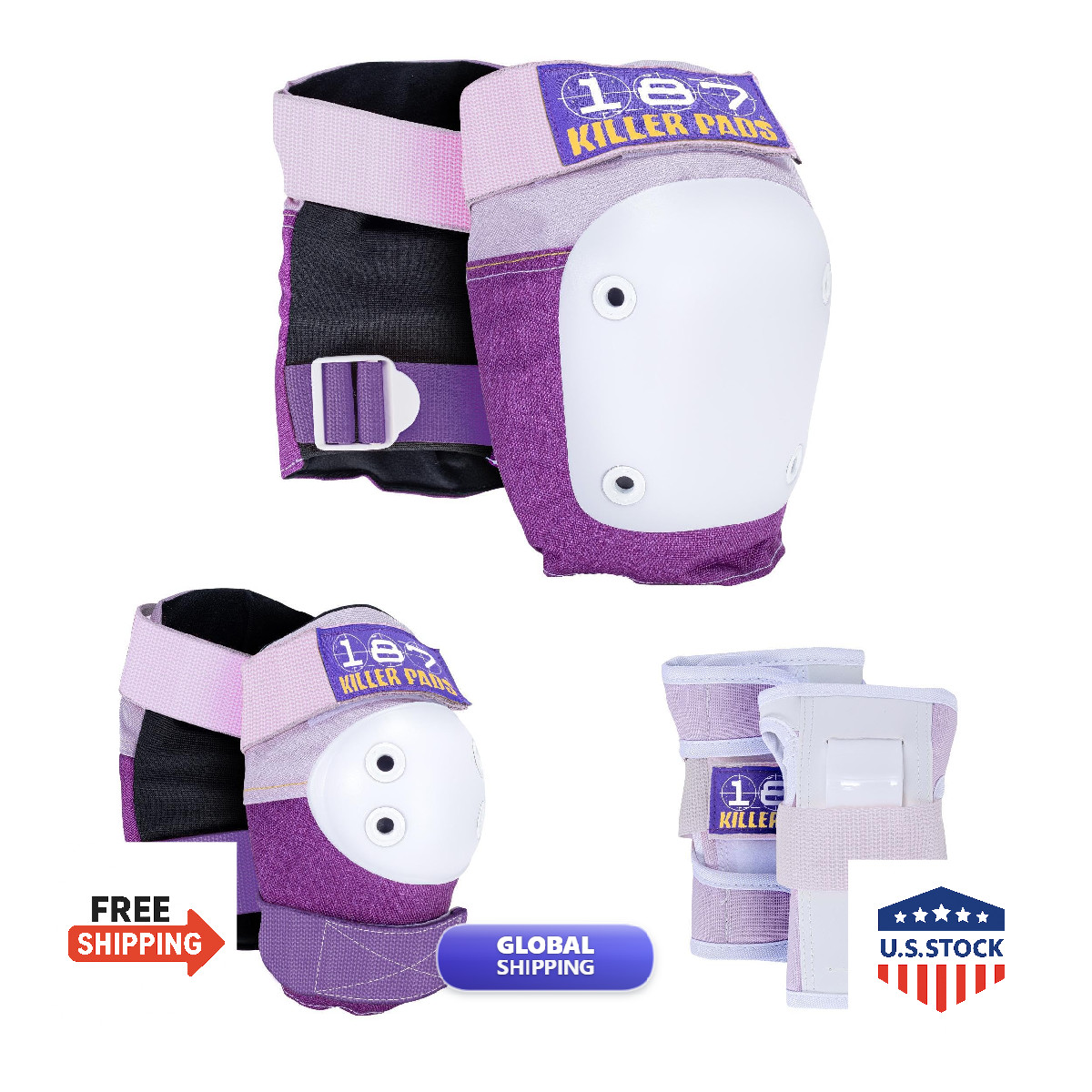 187 Killer Pads Six Pack Pad Set Protective Gear For Elbows Knees And - For