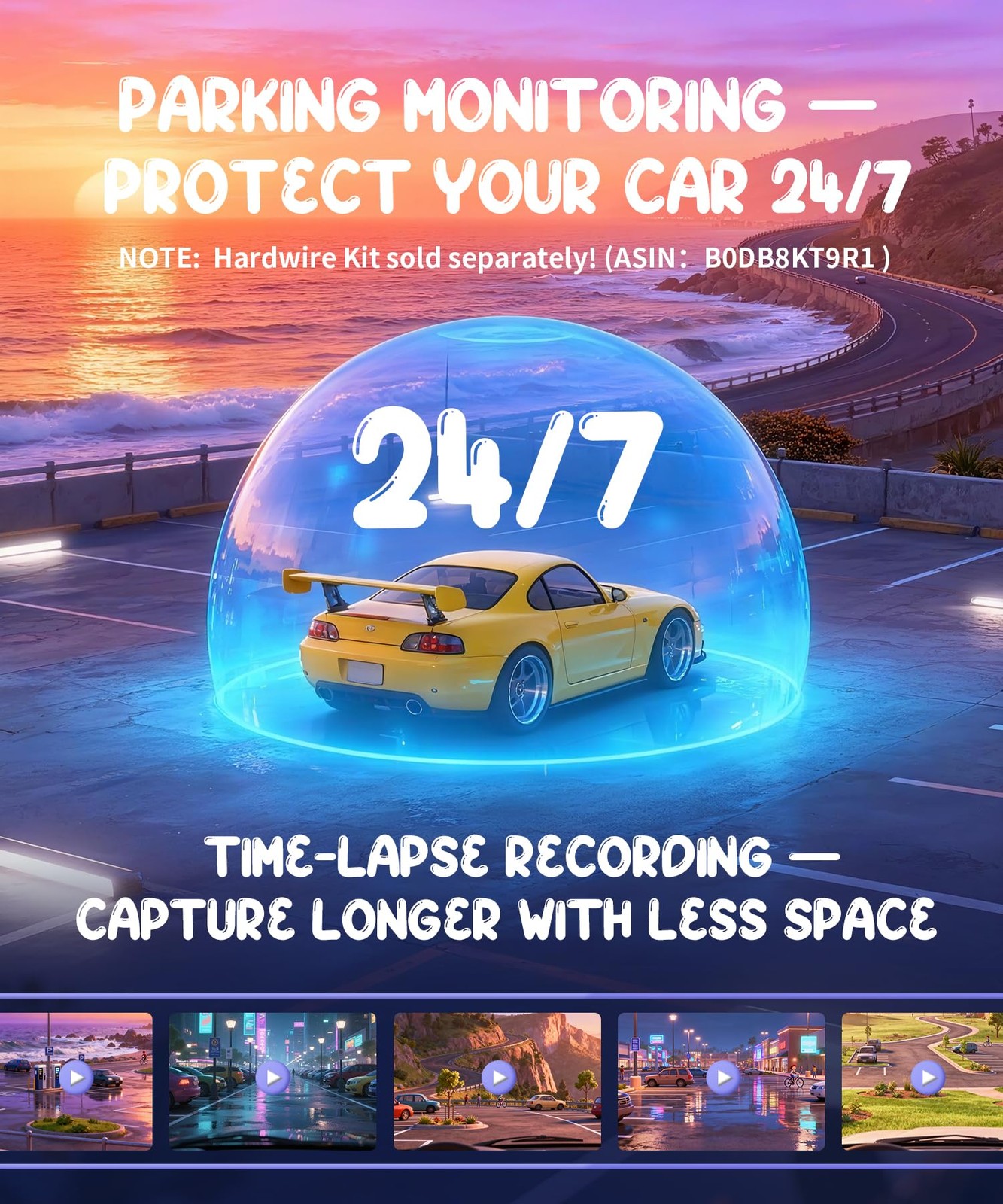 Dash Cam 2K with Voice Control,Mini Spherical Front Dashcam, 360° Rotatable M...