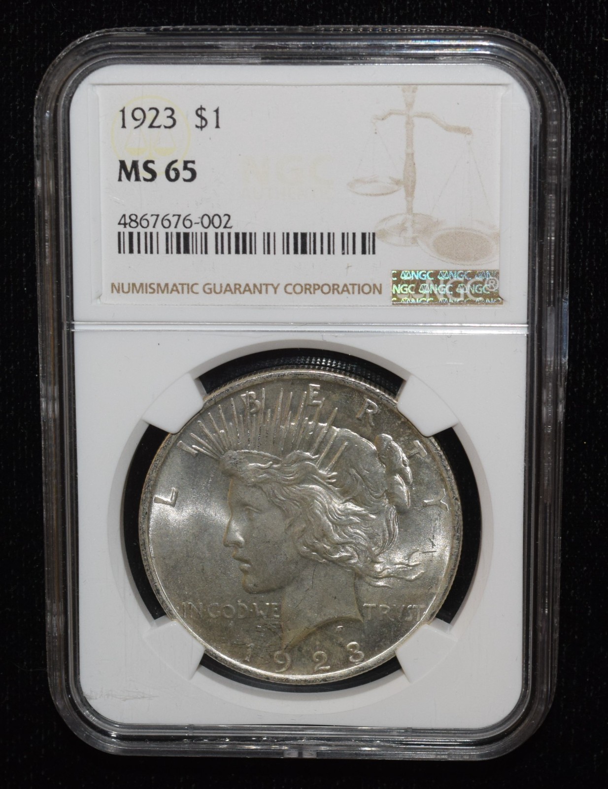 1923 P NGC MS65 Silver Peace Dollar