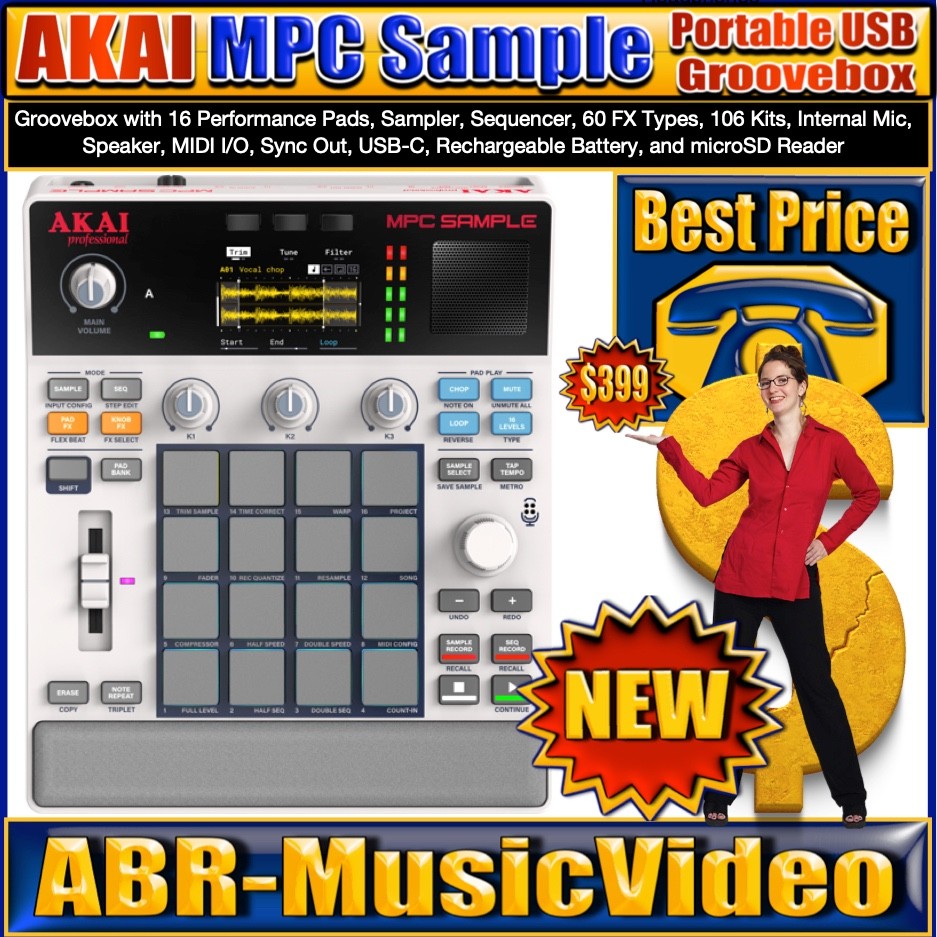 AKAI Professional MPC Sample Portable Groovebox 1 Year Manufacture Warranty