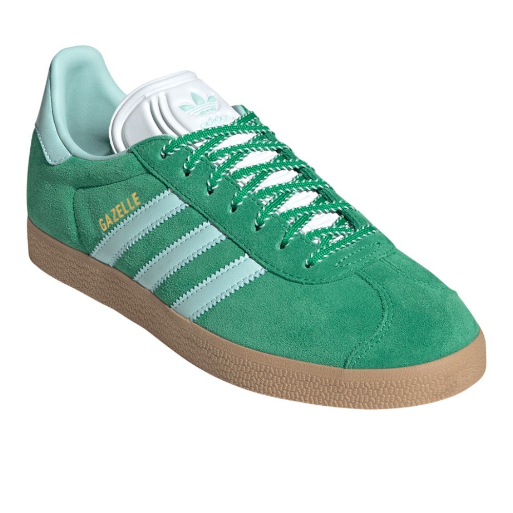 adidas Gazelle Indoor Lace Up Womens Green Sneakers Casual Shoes JH7218