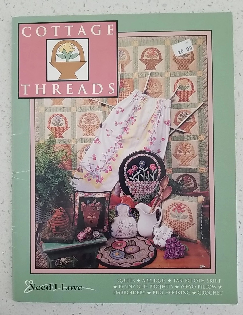 Need'l Love Cottage Threads Quilting Rug Hooking Sewing Pattern Book