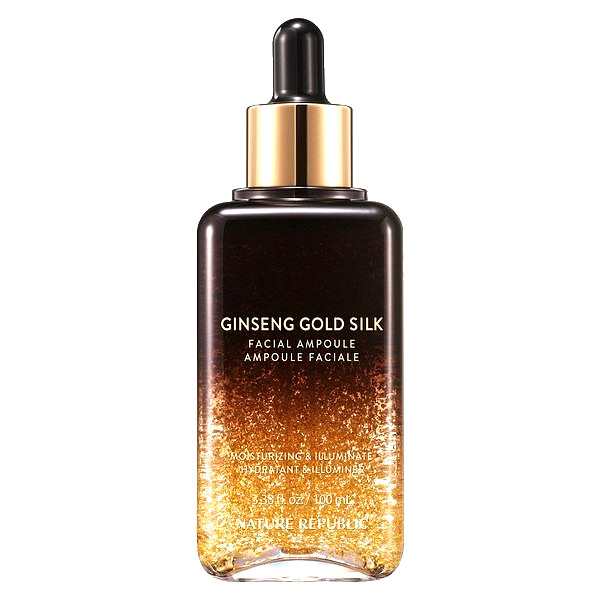 NEW NATURE REPUBLIC GINSENG GOLD SILK 24K AMPOULE 3.38 Oz FACIAL SKIN MOISTURIZE