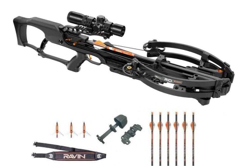 NEW Ravin R10 Crossbow Black Package Bundle Kit + Sling + Broadheads + Bolts