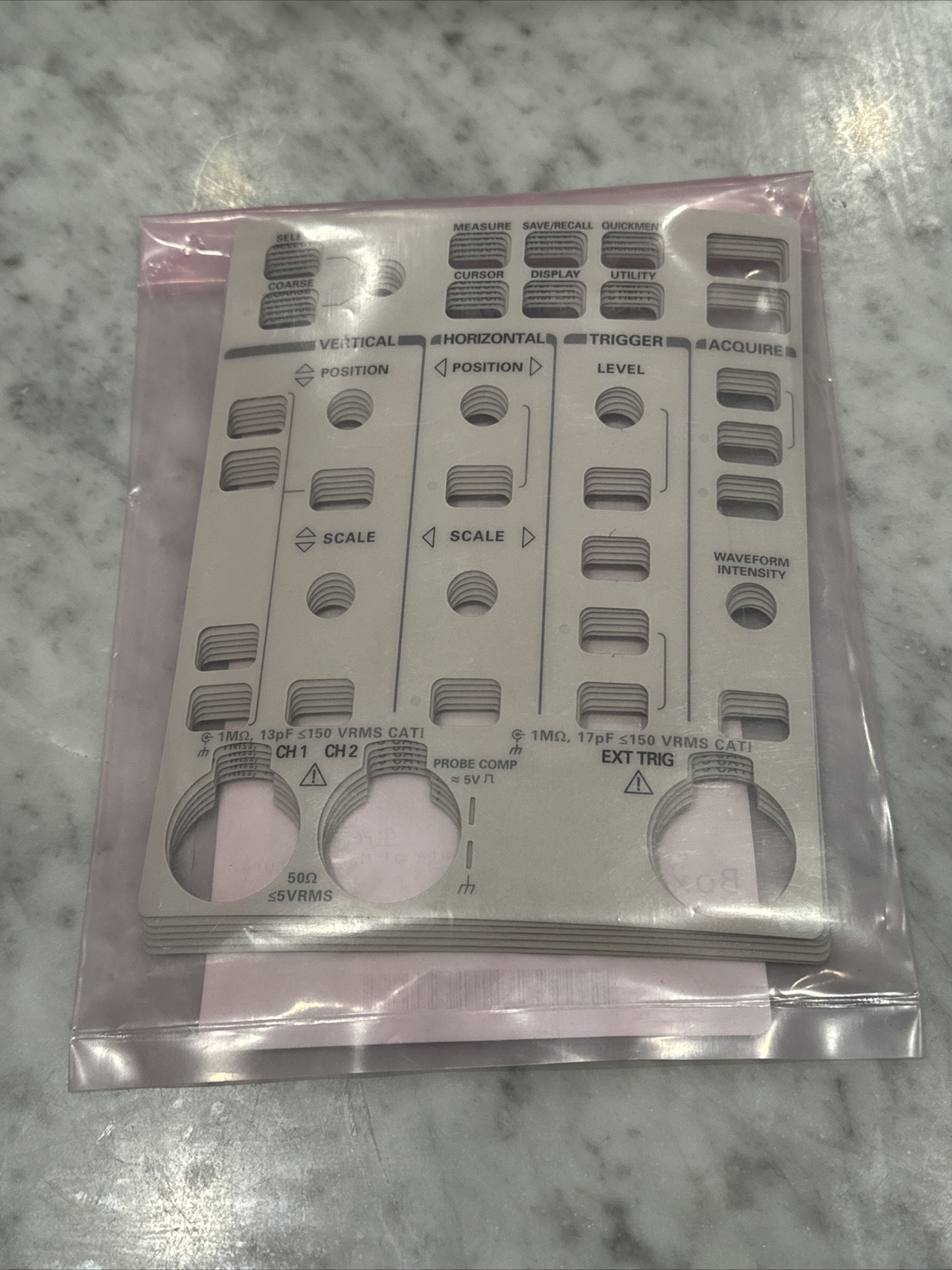 Tektronix TDS3012 Oscilloscope Front Panel Label, NOS Replacement
