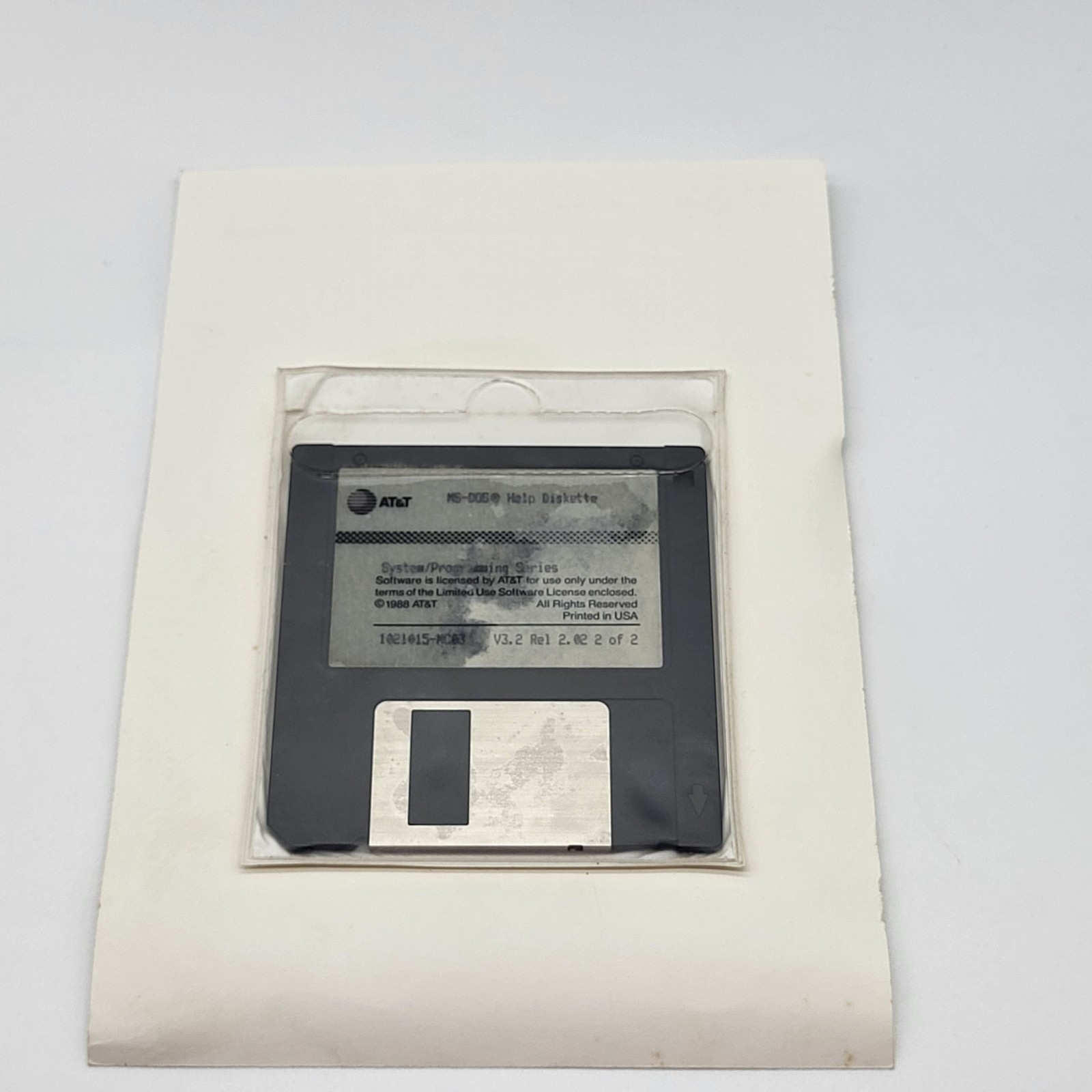 AT&T Microsoft MS-DOS v3.2 Factory Sealed 2-Disk Set User Guide 6300