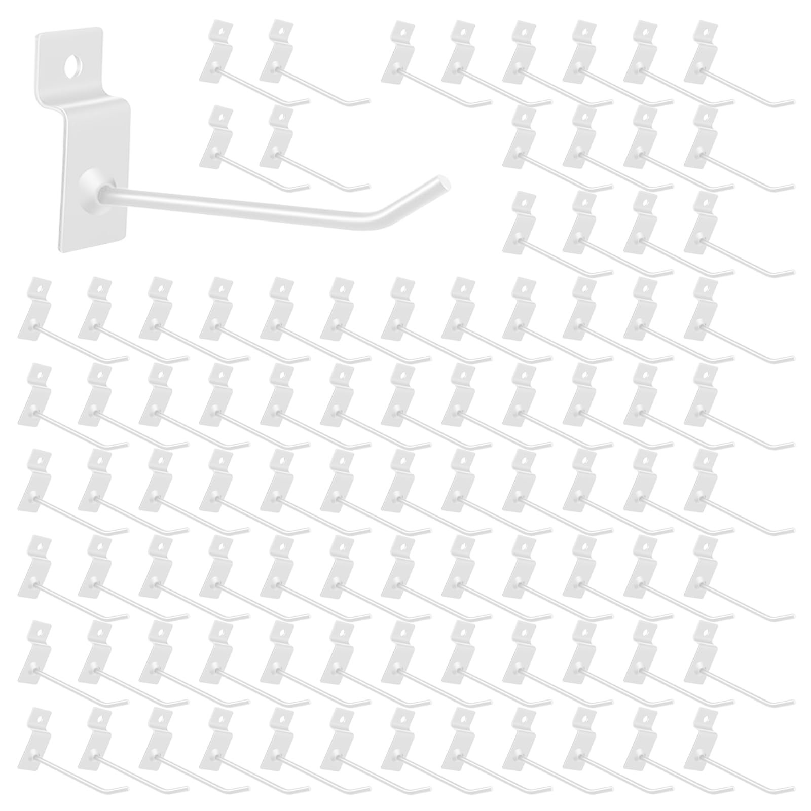 100 Pcs Slatwall Hooks Bulk Set Heavy Duty Slat Wall Hanging Hanger Accessory