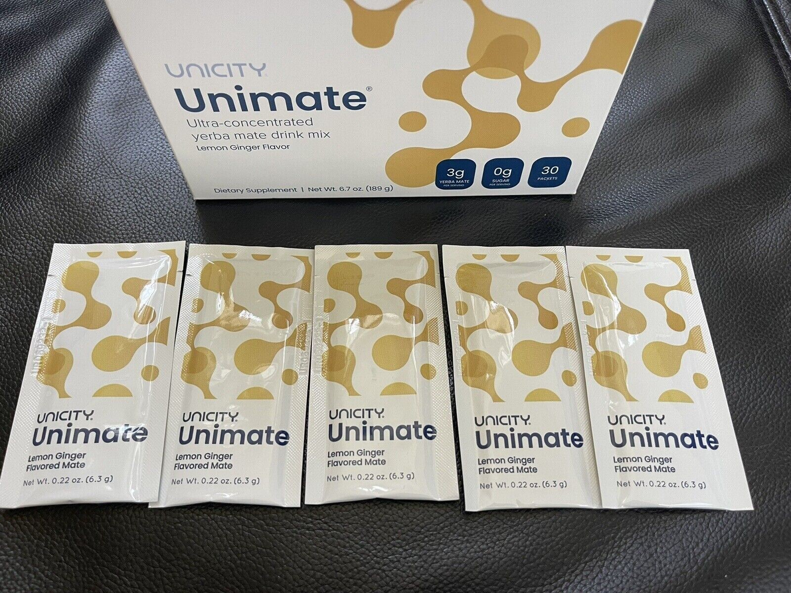 "New" Unicity Unimate Yerba Mate Supplement LEMON GINGER 5 Packets ~ Exp 6/2025