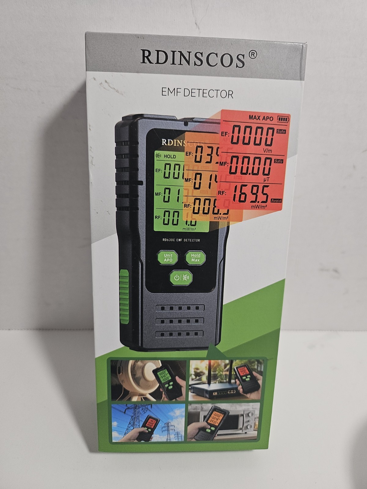 RDINSCOS EMF Detector, Detect All 3 Types of Electromagnetic Radiation Field in