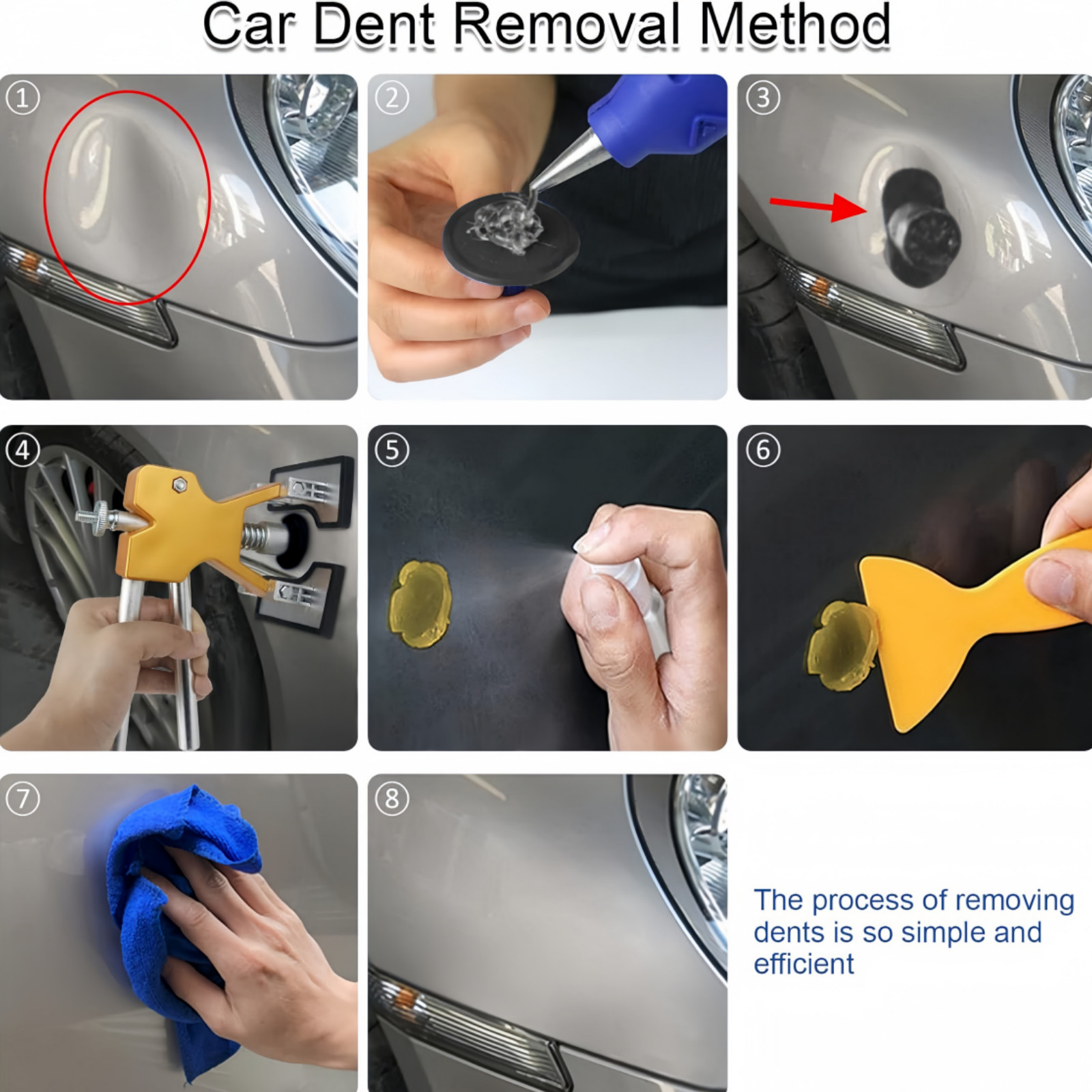34Pcs Car Body Dent Puller Tool Paintless Hail Damage Remover Repair Kit NEW