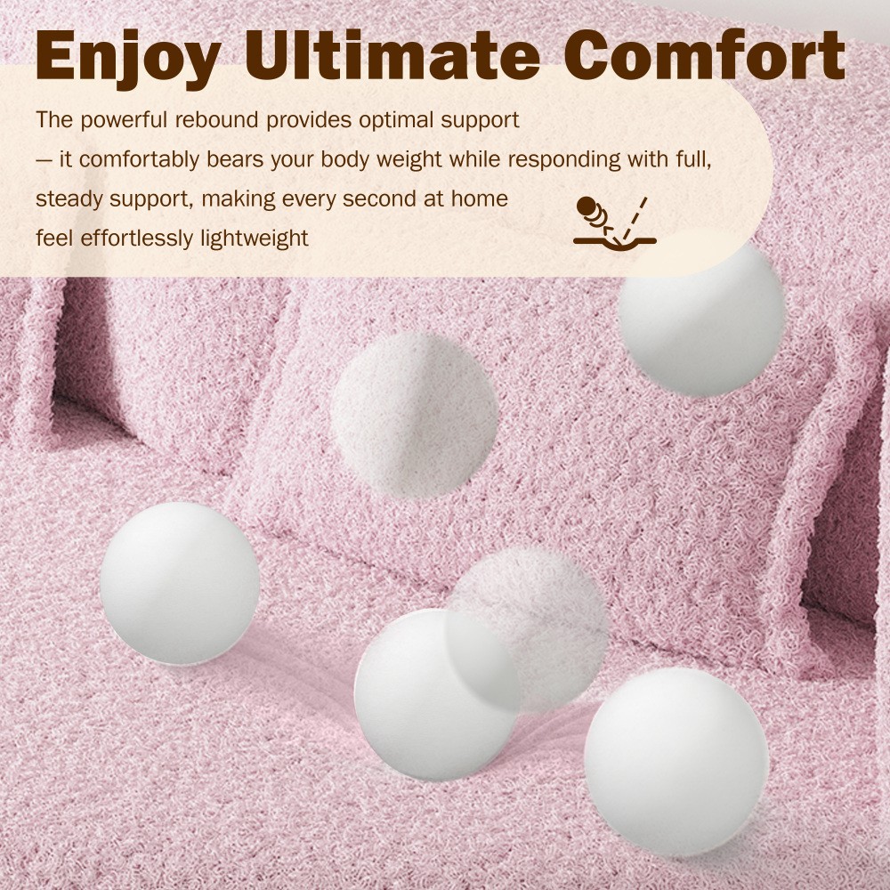 Twin Floor Sofa Bed, Teddy Fabric Folding Guest Mattress w/2 Pillows
