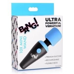 Bang 10X Vibrating Mini Wand Blue Rechargeable
