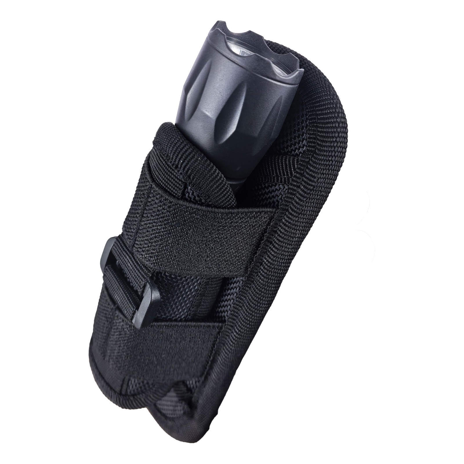Tactical Flashlight Pouch 360 Degree Rotating Belt Holster Nylon Torch Case