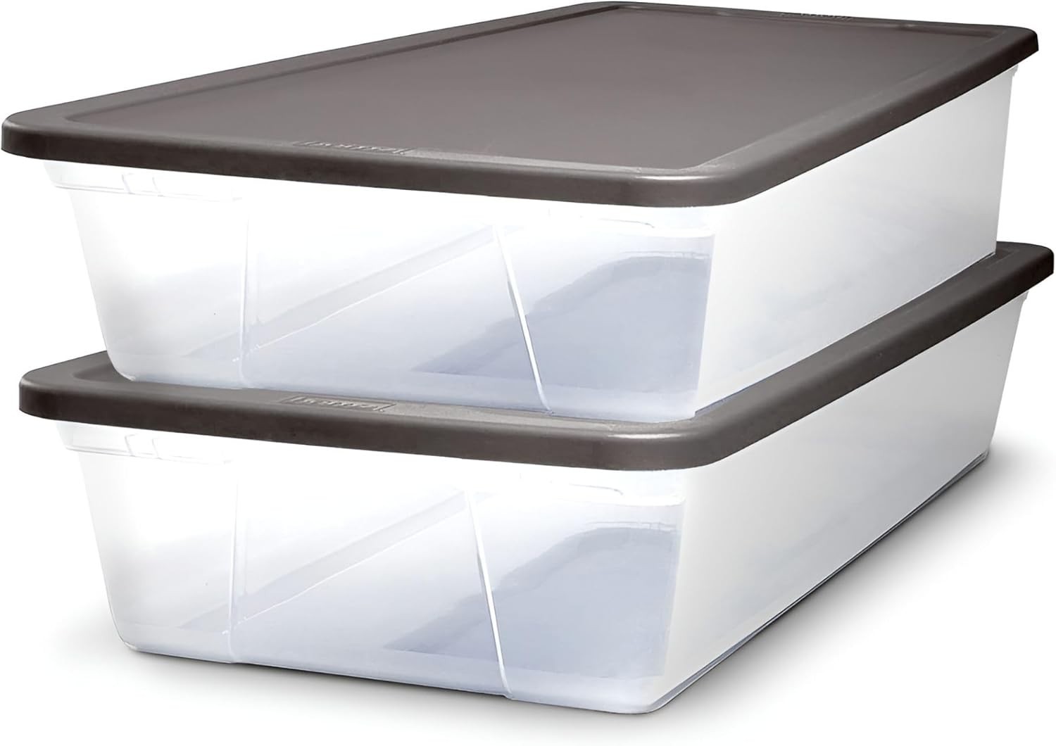 Compact 2-Pack Clear Plastic Storage Containers, 28 Quart - Stylish & Functional
