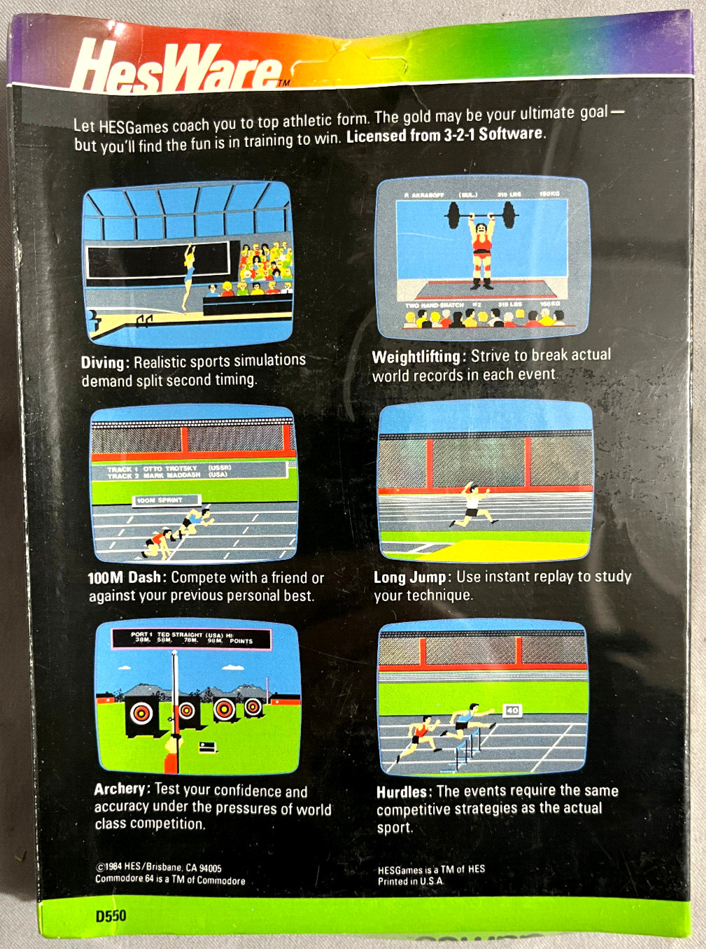 NIB! HESGames 6 World Class Events Disk based C64/128 HesWare 1984