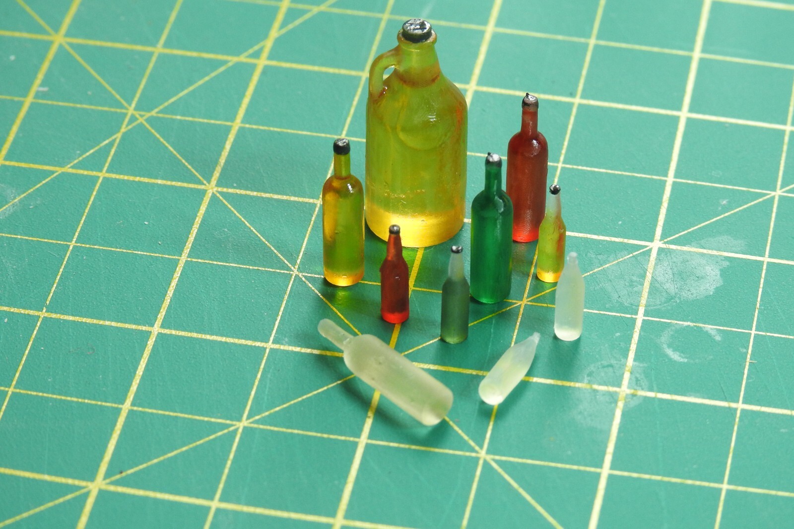 1/16 Scale Beer Soda Wine Bottles Clear Model Accessory Set 1:16 Armor