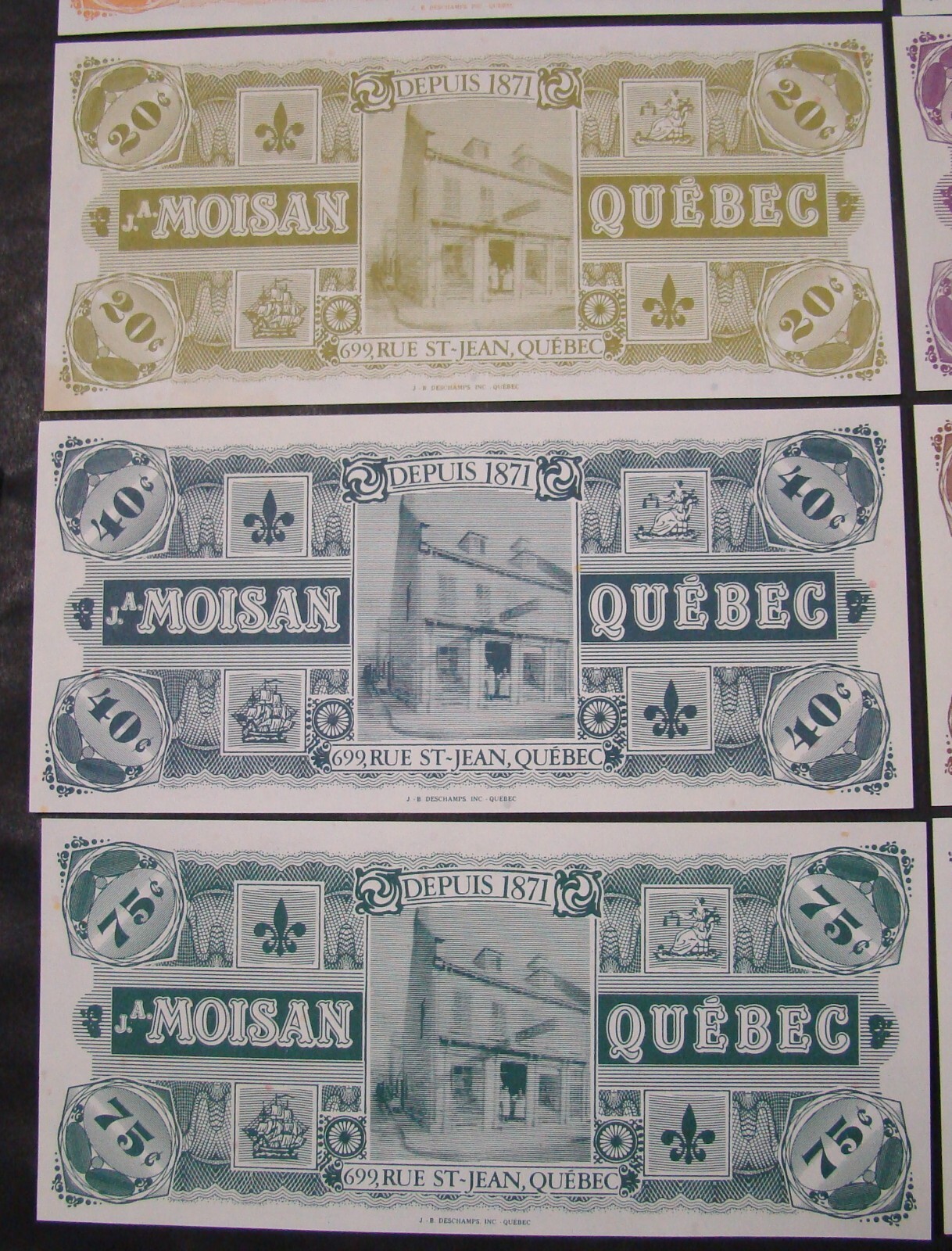 1984 Canada 3 Sous thru Dollar Moisan Quebec Matching Serial Numbers 12 Notes