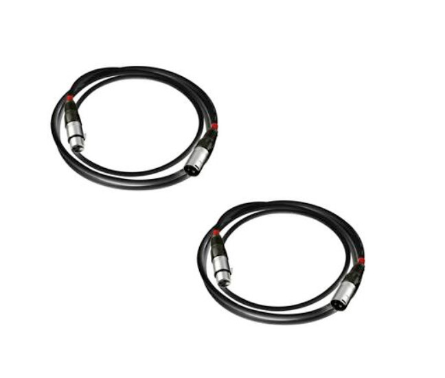 2 x CHAUVET DJ 3-Pin DMX Cable (Black, 5')