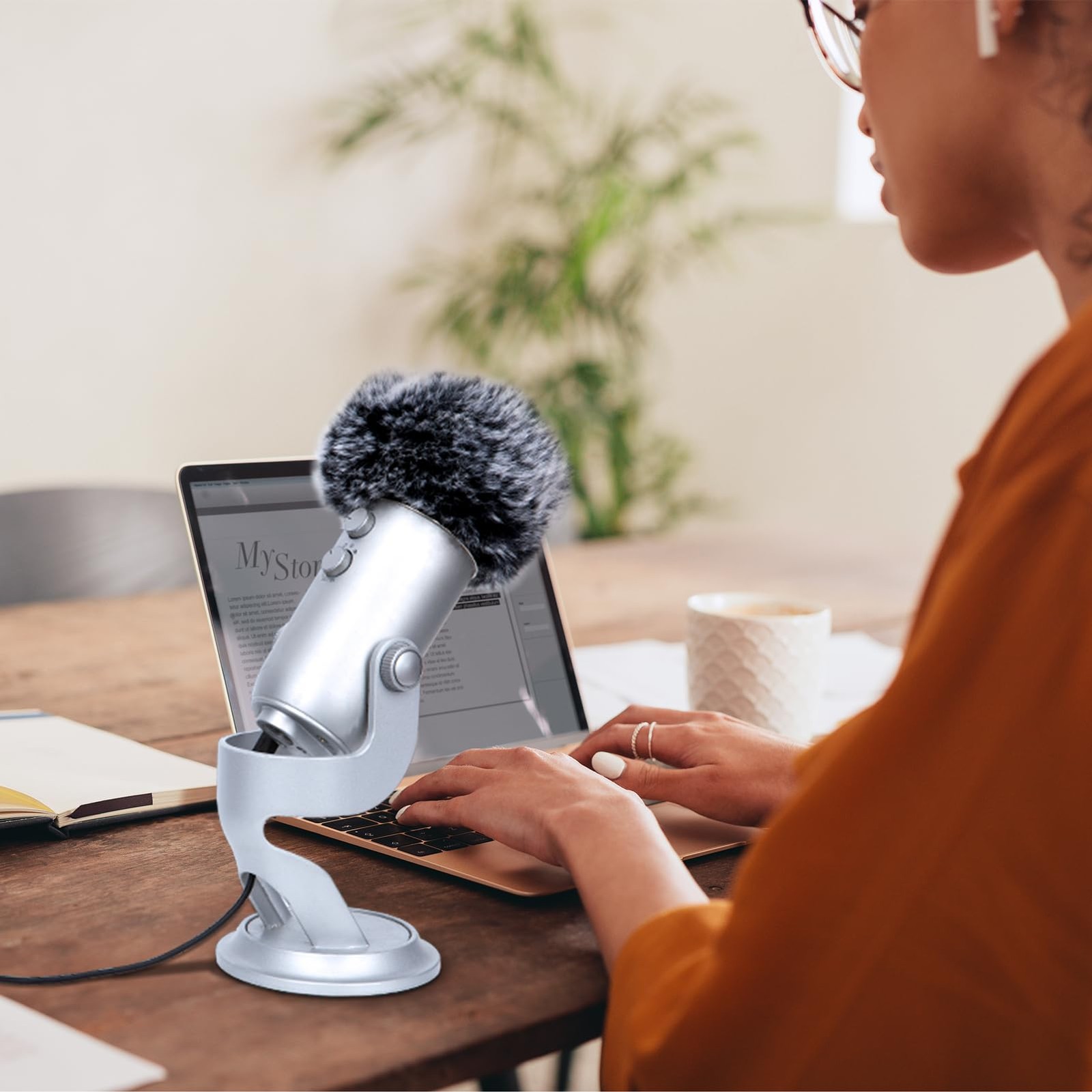 2PCS Pop Filter for Blue Yeti Microphone with Foam Windscreen Cover