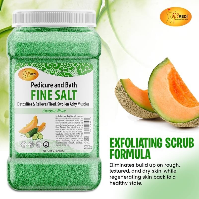 Spa Redi Pedi Bath Fine Salt Cucumber & Melon 128 oz