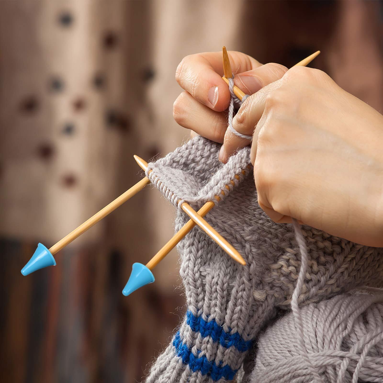 Double Pointed, 75 Pcs Bamboo Knitting Needles Set, 15 Sizes from 2.0mm-10.0mm