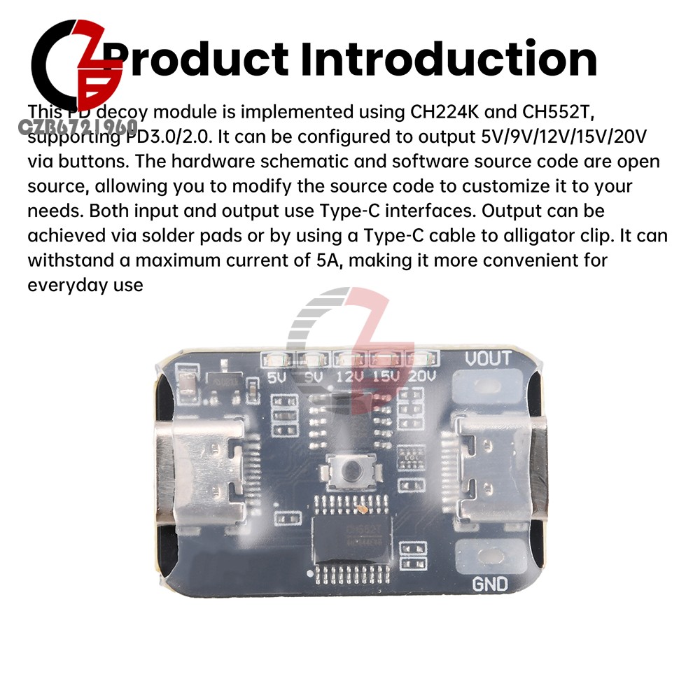PD Fast Charging Deception Module PD2.0/3.0 Decoy Adjustable Voltage Aging Test