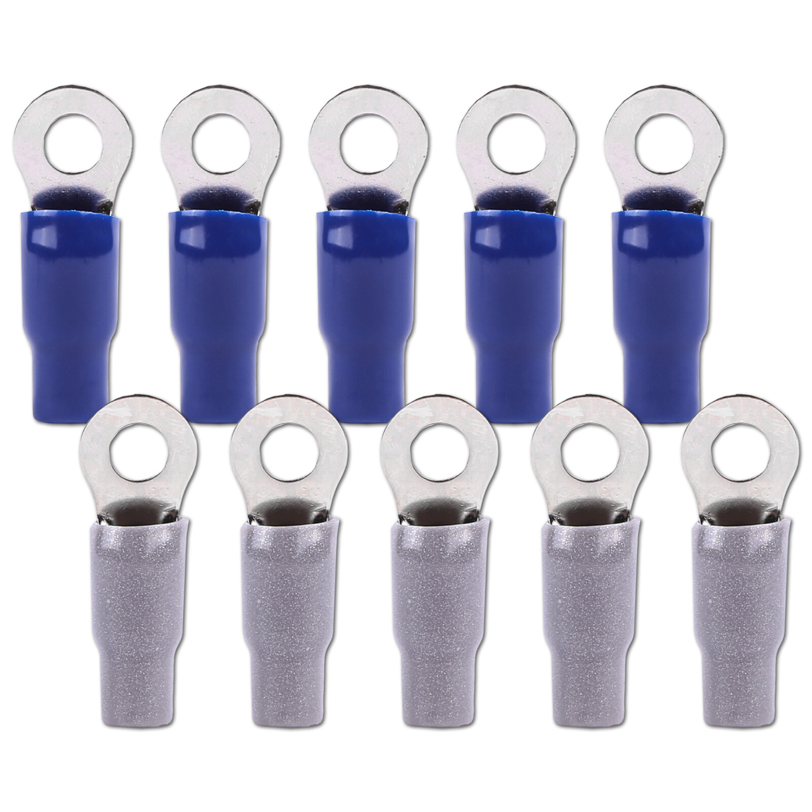SKAR AUDIO 4 GAUGE (5/16") NICKEL PLATED PREMIUM RING TERMINALS (10 PACK)