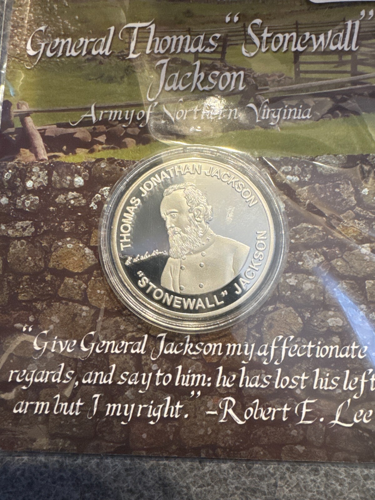 General Thomas Stonewall Jackson Army of Northern Virginia Coin