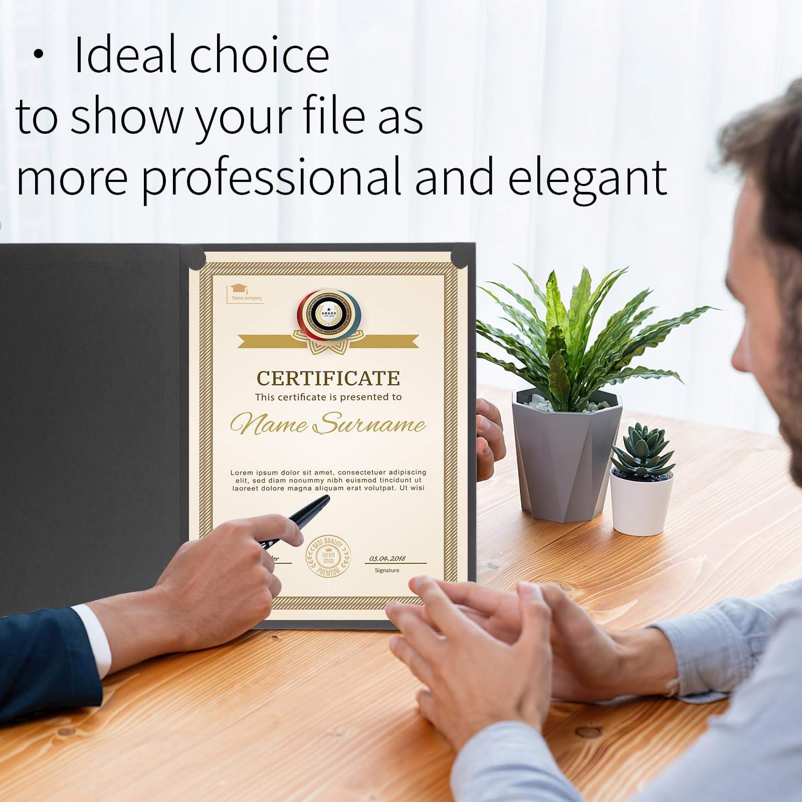 10 Packs Certificate Holders, Black Certificate Covers, Diploma Holders, Cert...