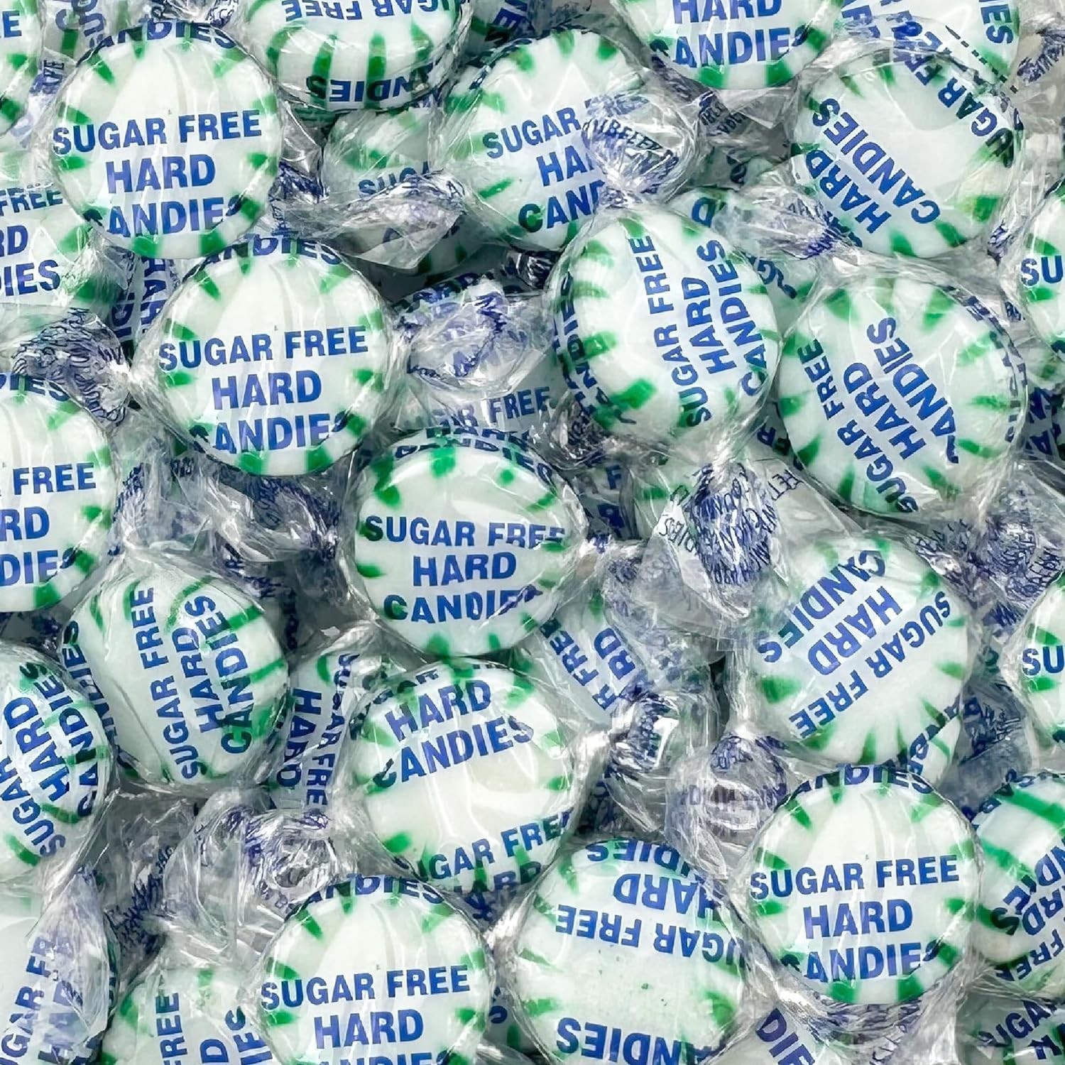 SUGAR FREE Spearmint 1 LBs Wrapped Candy Discs Fresh New Candies w SPLENDA