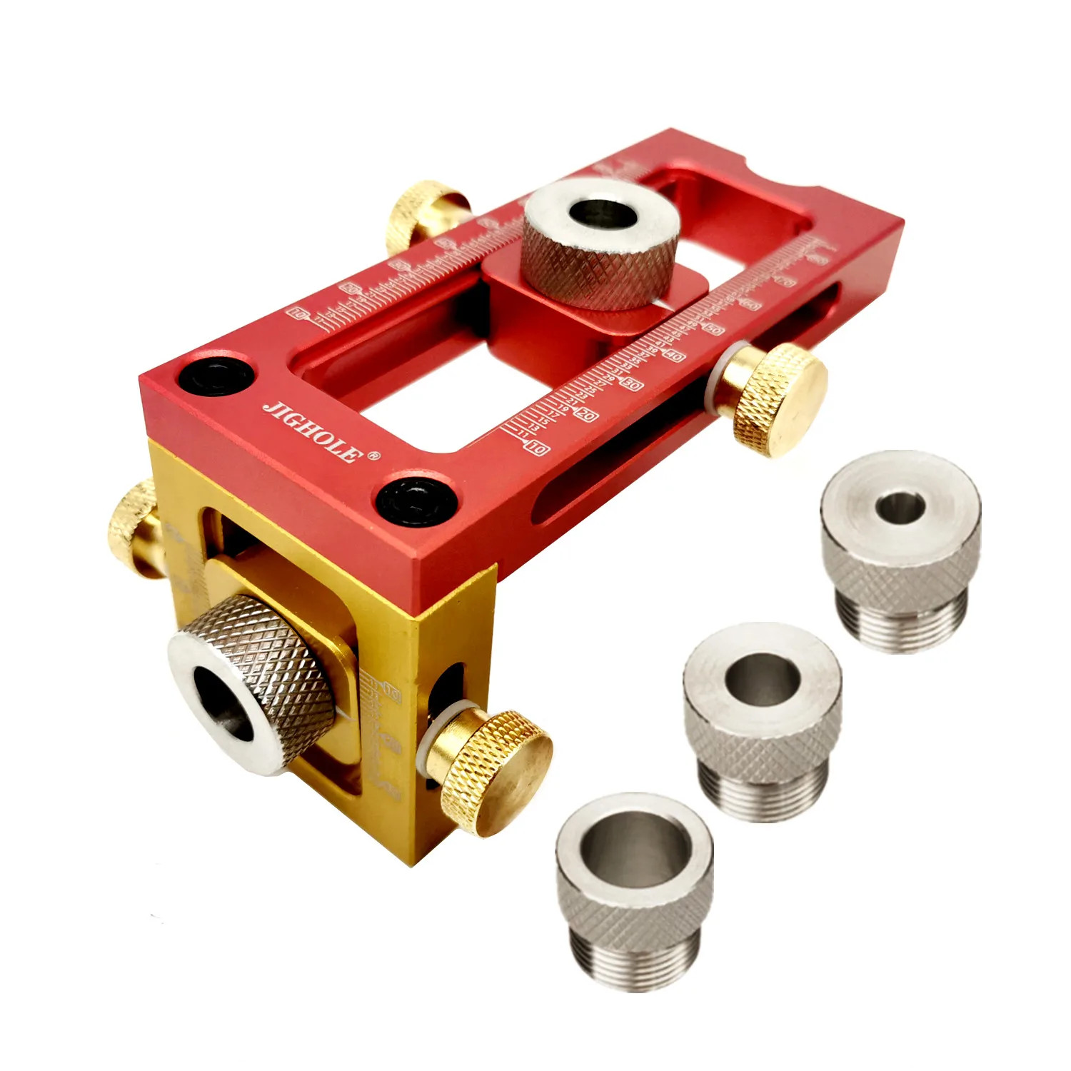 Screw Jig 2in1 Cross Dowel Drill Guide Kit Woodworking Pocket Hole Sleeves Set