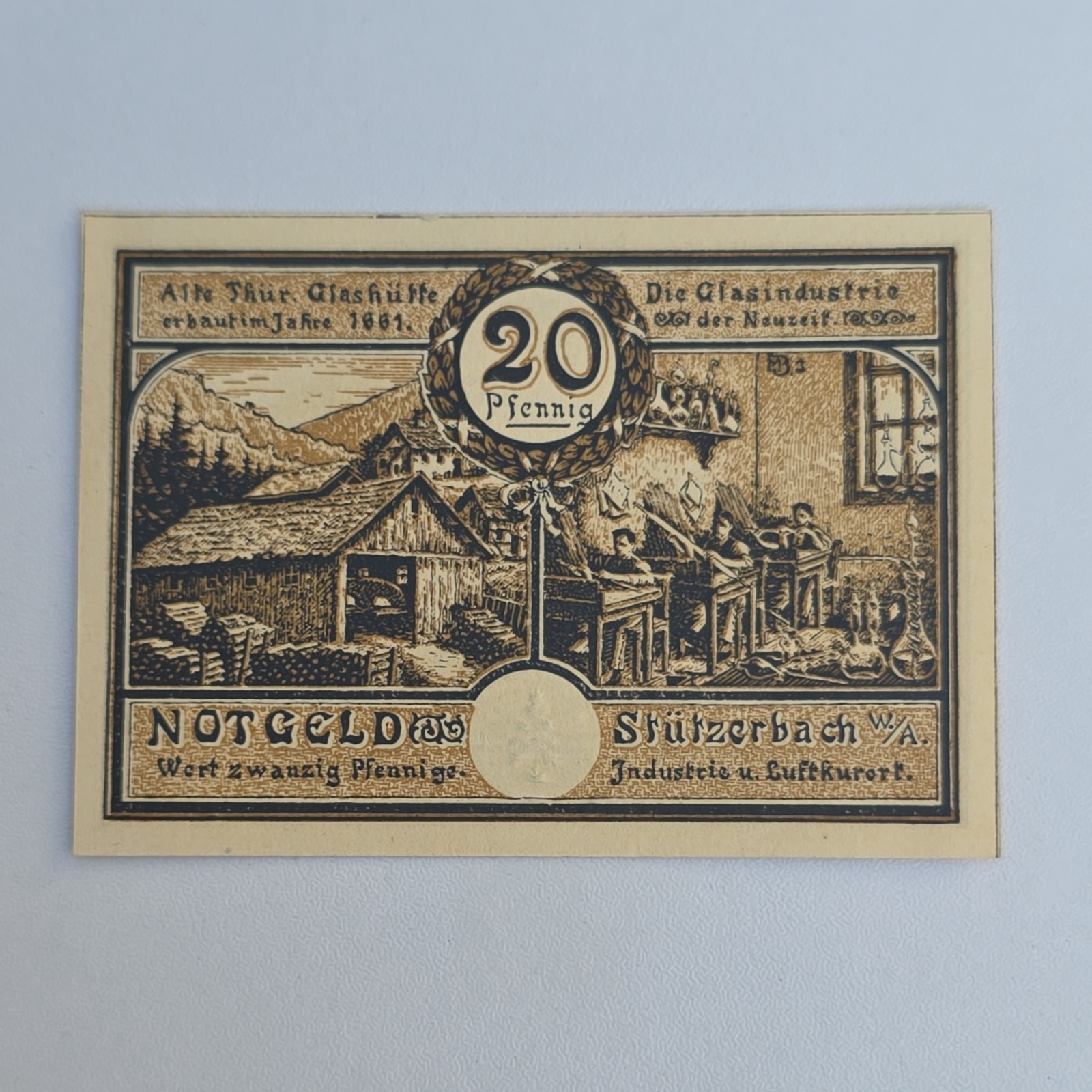 20 PFENNIG 1921 Notgeld Excellent Condition Old BANKNOTE Germany