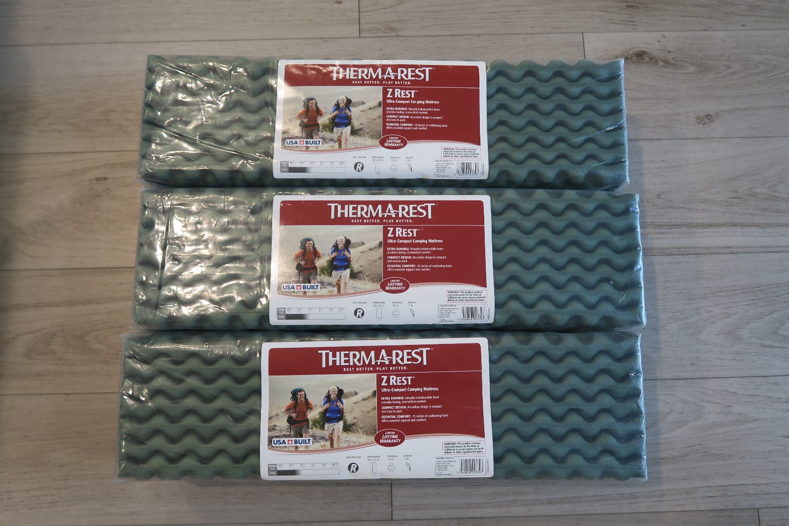 LOT OF 3 Therm A Rest Z Sol Closed Cell Sleep Mat Camping Hiking Regular 20x72
