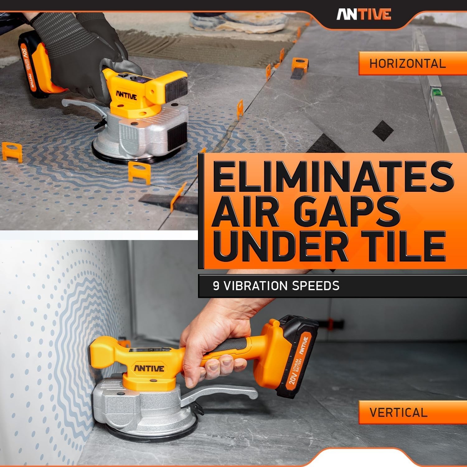 Dual Battery Tile Vibrator | Cordless Tile Installation Tool