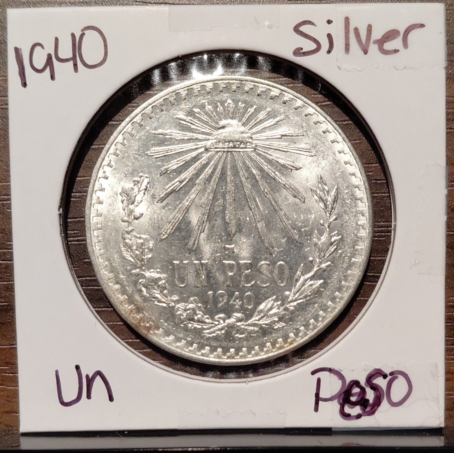 1940 Mexico 1 Peso Silver Coin 0.720 Variety Uncertified Ungraded