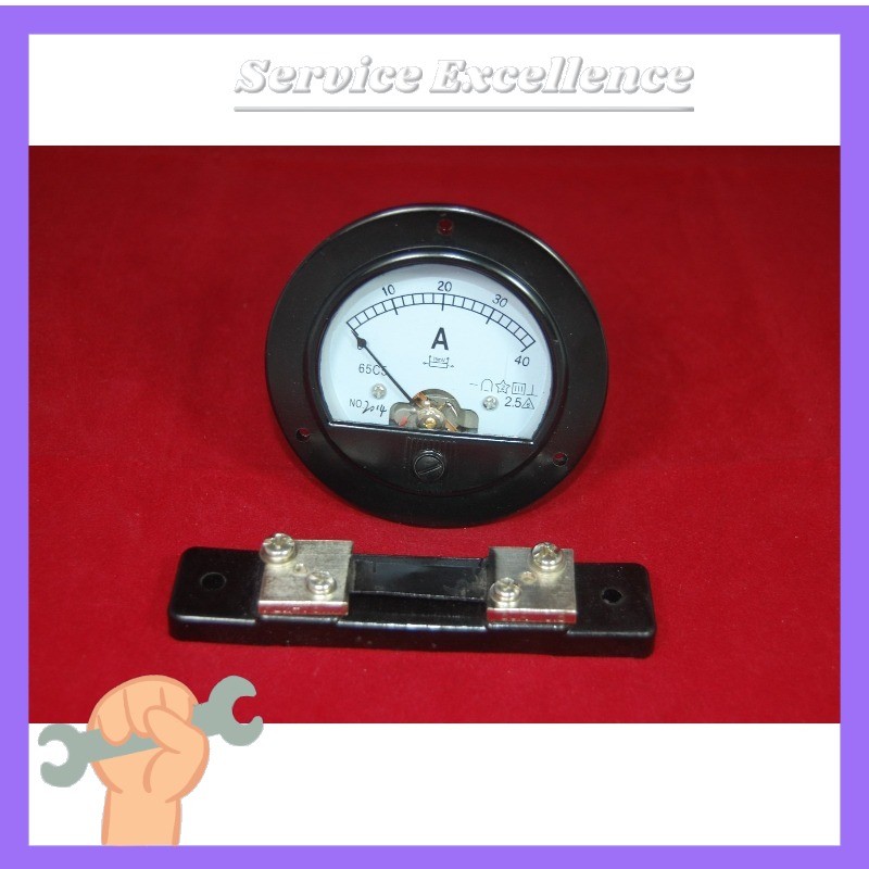 1PCS DC 0-40A Round Analog Ammeter Panel AMP Current Meter Dia. 90mm with shunt