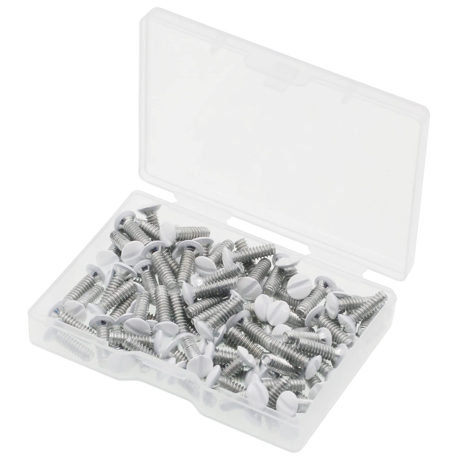 Wall Plate Screws, 100 pcs White Outlet Screws 1/2" Long 6-32 Thread Light El...