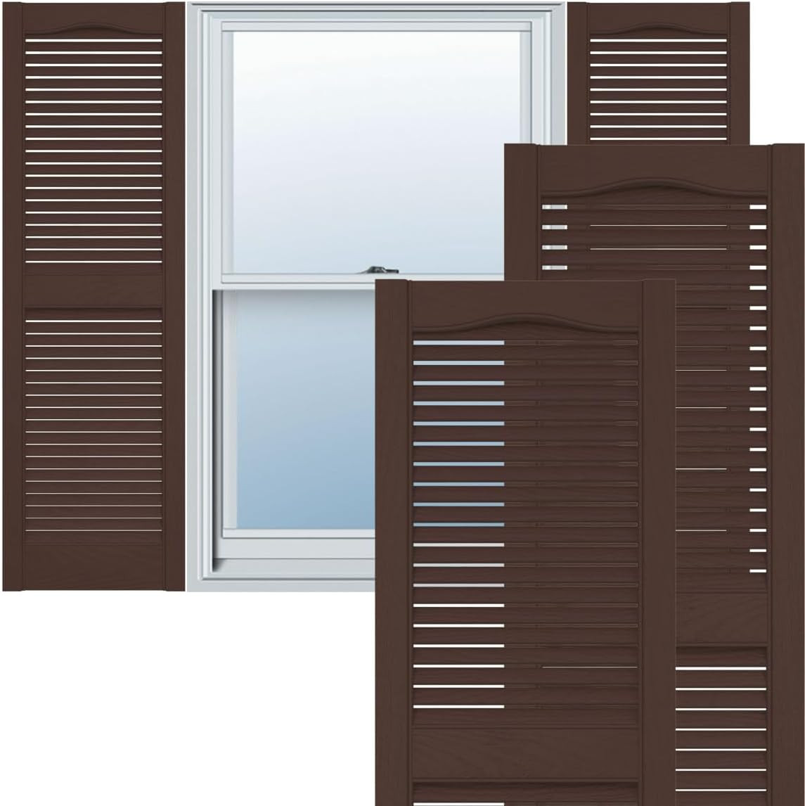 Lifetime Vinyl LL1S12X07500FB Standard Cathedral Top Center Mullion, Open Louver