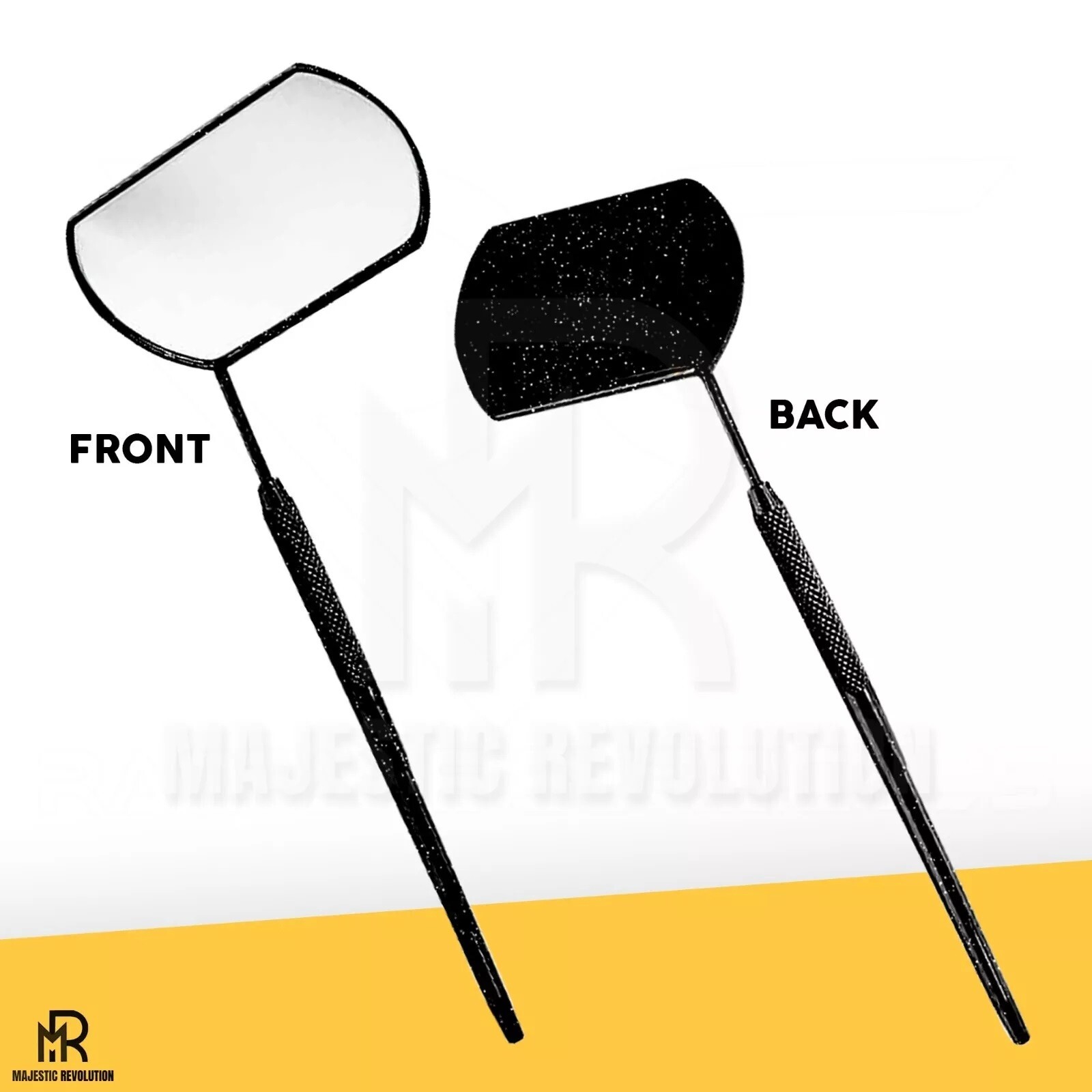 New Black Eyelash Mirror Stainless Steel Lash Beauty Tool with Comfortable Grip