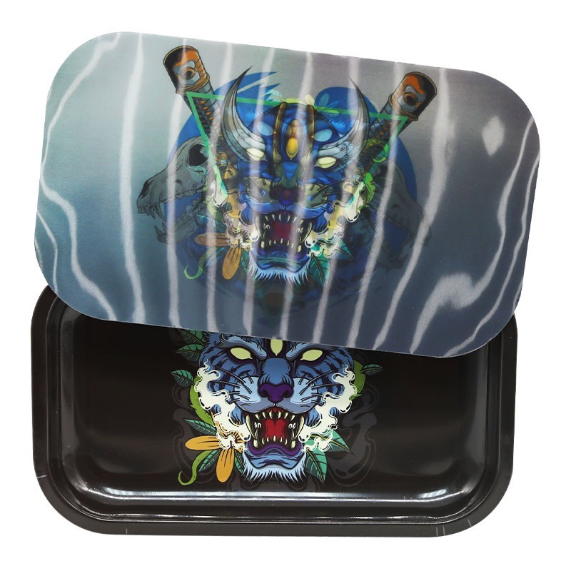 3D HOLOGRAPHIC ROLLING TRAY WITH MAGNETIC LID-10 X 6 INCH