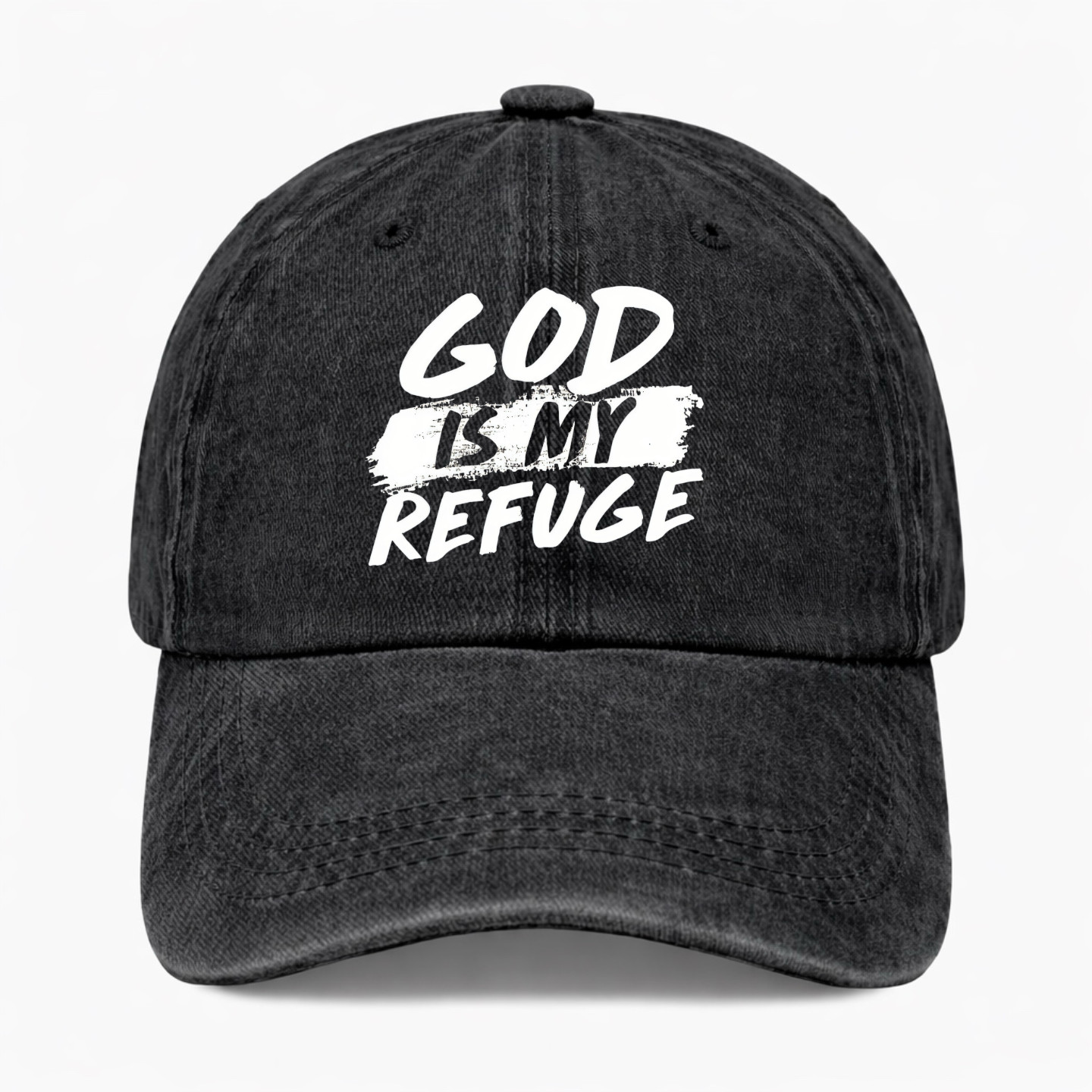 God Is My Refuge Hat Christian Faith Baseball Cap Religious Bible Quote Dad Hat