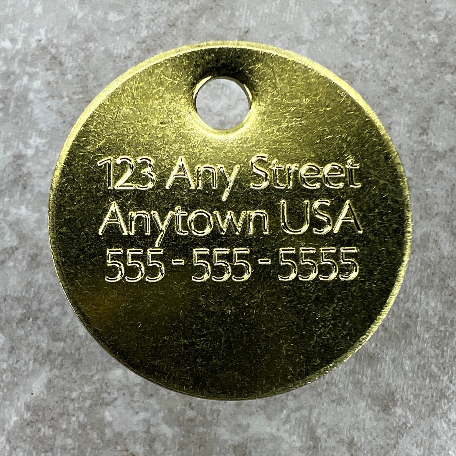 Custom Engraved Dog Tags Personalized Dog Collar Pet ID Tags RUSTIC BRASS CIRCLE