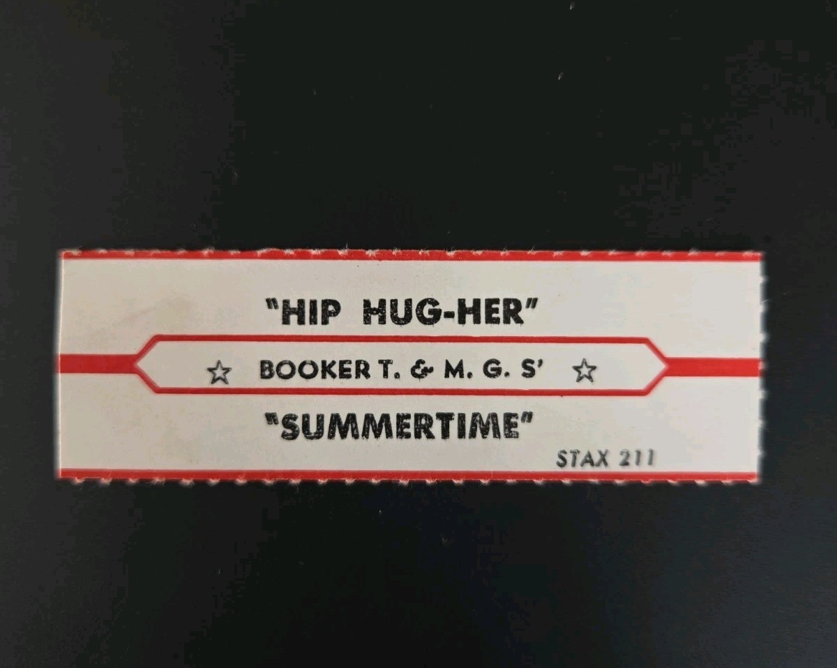 VTG Jukebox Title Strip BOOKER T. & THE MG'S~"Hip Hug-Her & Summertime" 1967