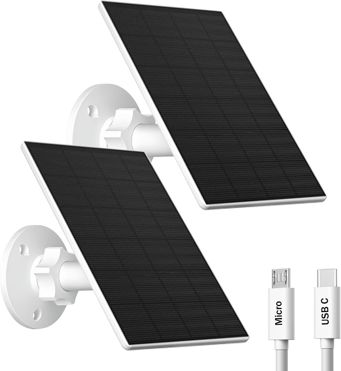 Solar Panel for Security Camera Solar Charger Waterproof C Solar Panel 2W 2 Pack