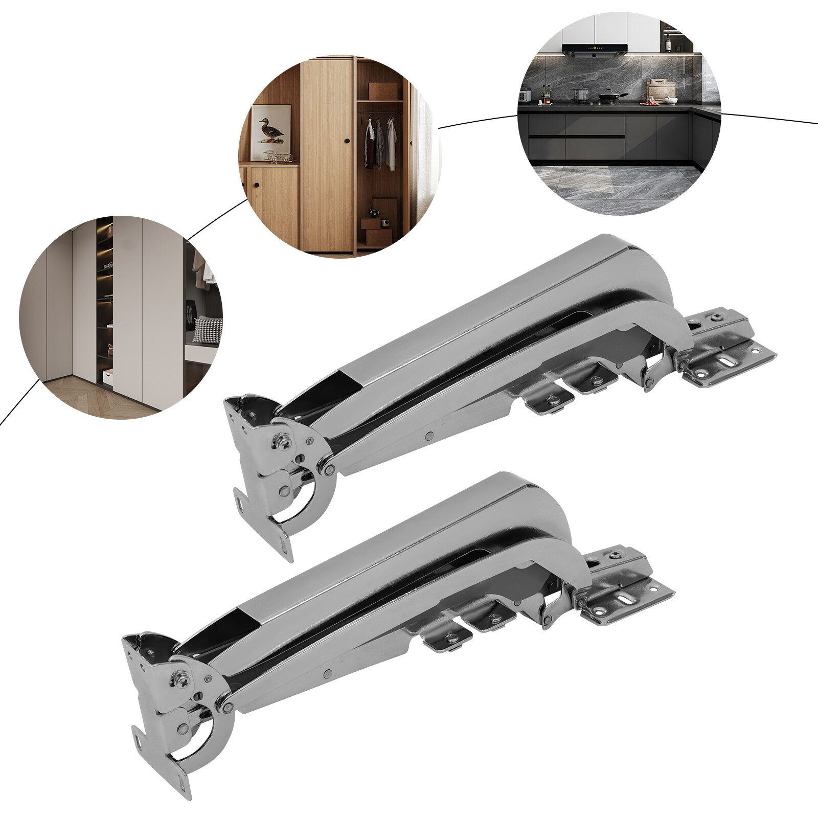 2PCS Lateral Opening Door Hinge Set 19.8lb 180�� Parallel Door Sliding